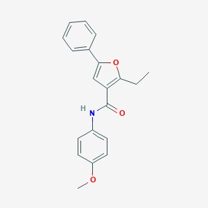 molecular formula C20H19NO3 B501818 2-ethyl-N-(4-methoxyphenyl)-5-phenyl-3-furamide 
