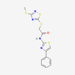 2-{[3-(methylthio)-1,2,4-thiadiazol-5-yl]thio}-N-(4-phenyl-1,3-thiazol-2-yl)acetamide