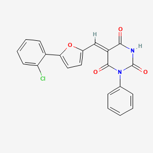 5-{[5-(2-chlorophenyl)-2-furyl]methylene}-1-phenyl-2,4,6(1H,3H,5H)-pyrimidinetrione