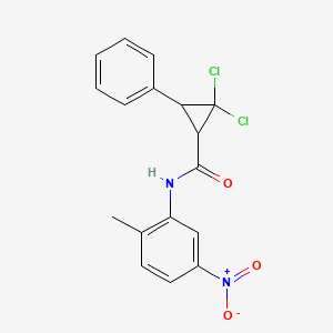 2,2-dichloro-N-(2-methyl-5-nitrophenyl)-3-phenylcyclopropanecarboxamide