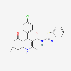 N-1,3-benzothiazol-2-yl-4-(4-chlorophenyl)-2,7,7-trimethyl-5-oxo-1,4,5,6,7,8-hexahydro-3-quinolinecarboxamide