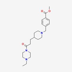 molecular formula C23H35N3O3 B5018225 methyl 4-({4-[3-(4-ethyl-1-piperazinyl)-3-oxopropyl]-1-piperidinyl}methyl)benzoate 