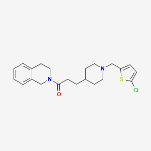 molecular formula C22H27ClN2OS B5018227 2-(3-{1-[(5-chloro-2-thienyl)methyl]-4-piperidinyl}propanoyl)-1,2,3,4-tetrahydroisoquinoline 