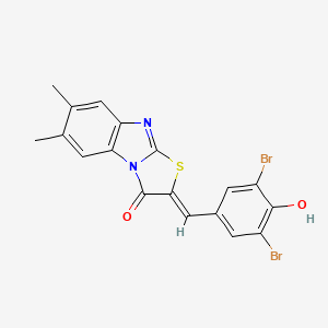 2-(3,5-dibromo-4-hydroxybenzylidene)-6,7-dimethyl[1,3]thiazolo[3,2-a]benzimidazol-3(2H)-one