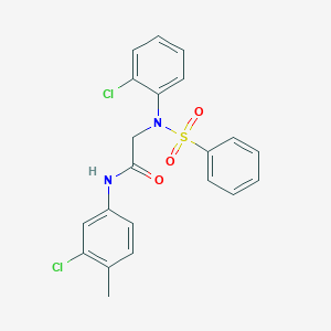 molecular formula C21H18Cl2N2O3S B5018235 N~1~-(3-chloro-4-methylphenyl)-N~2~-(2-chlorophenyl)-N~2~-(phenylsulfonyl)glycinamide 