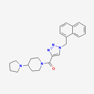 molecular formula C23H27N5O B5018247 1-{[1-(1-naphthylmethyl)-1H-1,2,3-triazol-4-yl]carbonyl}-4-(1-pyrrolidinyl)piperidine 