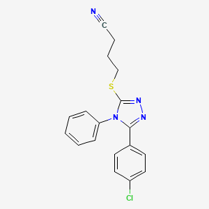 4-{[5-(4-chlorophenyl)-4-phenyl-4H-1,2,4-triazol-3-yl]thio}butanenitrile