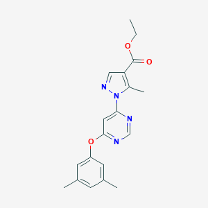molecular formula C19H20N4O3 B501829 ethyl 1-[6-(3,5-dimethylphenoxy)-4-pyrimidinyl]-5-methyl-1H-pyrazole-4-carboxylate 