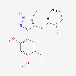 4-ethyl-2-[4-(2-fluorophenoxy)-5-methyl-1H-pyrazol-3-yl]-5-methoxyphenol