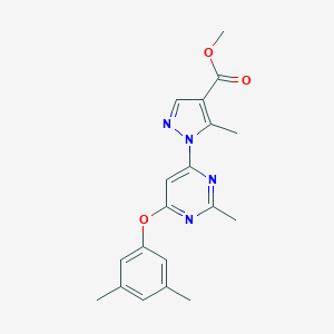 molecular formula C19H20N4O3 B501831 methyl 1-[6-(3,5-dimethylphenoxy)-2-methyl-4-pyrimidinyl]-5-methyl-1H-pyrazole-4-carboxylate 