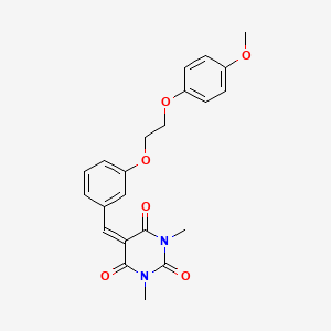 molecular formula C22H22N2O6 B5018320 5-{3-[2-(4-methoxyphenoxy)ethoxy]benzylidene}-1,3-dimethyl-2,4,6(1H,3H,5H)-pyrimidinetrione 