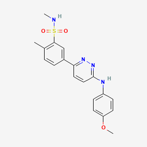 5-{6-[(4-methoxyphenyl)amino]-3-pyridazinyl}-N,2-dimethylbenzenesulfonamide