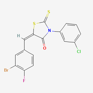 molecular formula C16H8BrClFNOS2 B5018332 5-(3-bromo-4-fluorobenzylidene)-3-(3-chlorophenyl)-2-thioxo-1,3-thiazolidin-4-one 