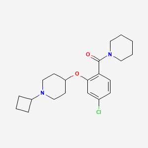 molecular formula C21H29ClN2O2 B5018340 4-[5-chloro-2-(1-piperidinylcarbonyl)phenoxy]-1-cyclobutylpiperidine 