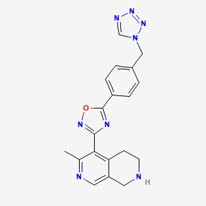 6-methyl-5-{5-[4-(1H-tetrazol-1-ylmethyl)phenyl]-1,2,4-oxadiazol-3-yl}-1,2,3,4-tetrahydro-2,7-naphthyridine trifluoroacetate