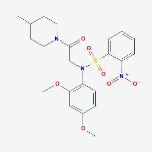 N-(2,4-dimethoxyphenyl)-N-[2-(4-methyl-1-piperidinyl)-2-oxoethyl]-2-nitrobenzenesulfonamide