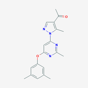 molecular formula C19H20N4O2 B501840 1-[1-[6-(3,5-Dimethylphenoxy)-2-methylpyrimidin-4-yl]-5-methylpyrazol-4-yl]ethanone 