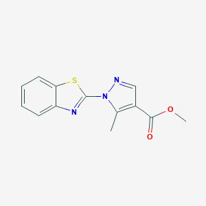 molecular formula C13H11N3O2S B501841 methyl 1-(1,3-benzothiazol-2-yl)-5-methyl-1H-pyrazole-4-carboxylate 