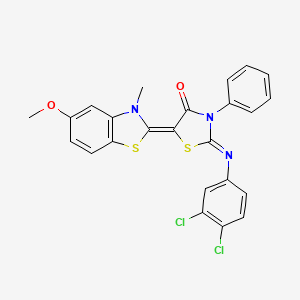 molecular formula C24H17Cl2N3O2S2 B5018413 2-[(3,4-dichlorophenyl)imino]-5-(5-methoxy-3-methyl-1,3-benzothiazol-2(3H)-ylidene)-3-phenyl-1,3-thiazolidin-4-one 