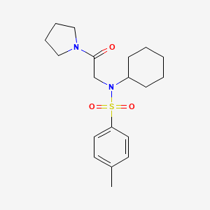 molecular formula C19H28N2O3S B5018418 N-cyclohexyl-4-methyl-N-[2-oxo-2-(1-pyrrolidinyl)ethyl]benzenesulfonamide 