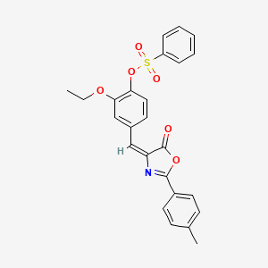 2-ethoxy-4-{[2-(4-methylphenyl)-5-oxo-1,3-oxazol-4(5H)-ylidene]methyl}phenyl benzenesulfonate