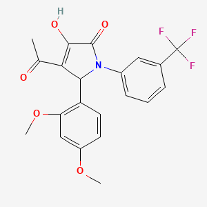 molecular formula C21H18F3NO5 B5018430 4-acetyl-5-(2,4-dimethoxyphenyl)-3-hydroxy-1-[3-(trifluoromethyl)phenyl]-1,5-dihydro-2H-pyrrol-2-one 