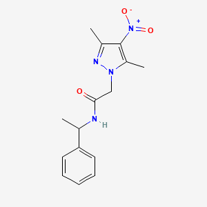 2-(3,5-dimethyl-4-nitro-1H-pyrazol-1-yl)-N-(1-phenylethyl)acetamide