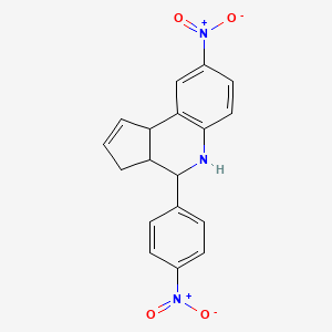 molecular formula C18H15N3O4 B5018474 8-nitro-4-(4-nitrophenyl)-3a,4,5,9b-tetrahydro-3H-cyclopenta[c]quinoline 