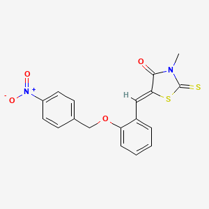 3-methyl-5-{2-[(4-nitrobenzyl)oxy]benzylidene}-2-thioxo-1,3-thiazolidin-4-one