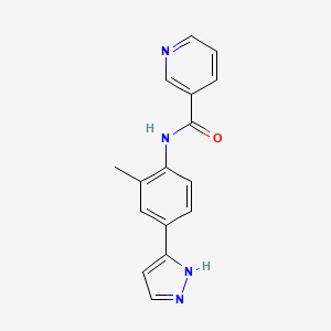 molecular formula C16H14N4O B5018549 N-[2-methyl-4-(1H-pyrazol-3-yl)phenyl]nicotinamide 