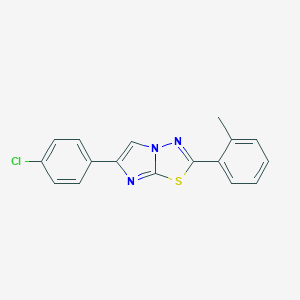 molecular formula C17H12ClN3S B501855 6-(4-Chlorophenyl)-2-(2-methylphenyl)imidazo[2,1-b][1,3,4]thiadiazole 