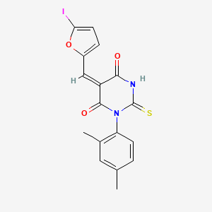 1-(2,4-dimethylphenyl)-5-[(5-iodo-2-furyl)methylene]-2-thioxodihydro-4,6(1H,5H)-pyrimidinedione