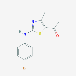molecular formula C12H11BrN2OS B501861 1-[2-(4-Bromoanilino)-4-methyl-1,3-thiazol-5-yl]ethanone CAS No. 112833-16-6