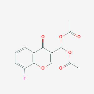 (acetyloxy)(8-fluoro-4-oxo-4H-chromen-3-yl)methyl acetate