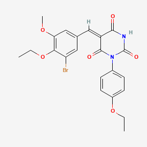 5-(3-bromo-4-ethoxy-5-methoxybenzylidene)-1-(4-ethoxyphenyl)-2,4,6(1H,3H,5H)-pyrimidinetrione