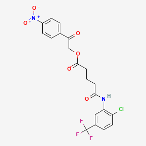 2-(4-nitrophenyl)-2-oxoethyl 5-{[2-chloro-5-(trifluoromethyl)phenyl]amino}-5-oxopentanoate