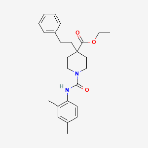 molecular formula C25H32N2O3 B5018701 ethyl 1-{[(2,4-dimethylphenyl)amino]carbonyl}-4-(2-phenylethyl)-4-piperidinecarboxylate 