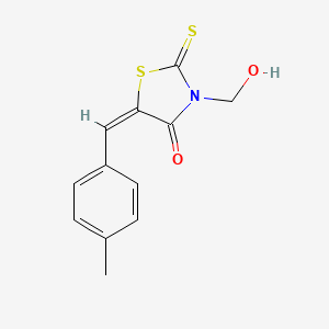 molecular formula C12H11NO2S2 B5018703 3-(羟甲基)-5-(4-甲基亚苄基)-2-硫代-1,3-噻唑烷-4-酮 