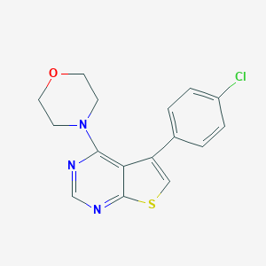 molecular formula C16H14ClN3OS B501871 4-[5-(4-Chlorophenyl)thieno[2,3-d]pyrimidin-4-yl]morpholine CAS No. 331761-47-8