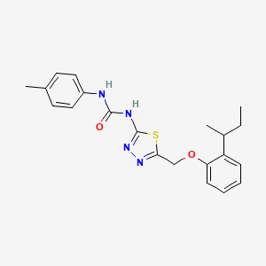 molecular formula C21H24N4O2S B5018721 N-{5-[(2-sec-butylphenoxy)methyl]-1,3,4-thiadiazol-2-yl}-N'-(4-methylphenyl)urea 