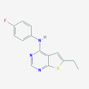 molecular formula C14H12FN3S B501873 6-ethyl-N-(4-fluorophenyl)thieno[2,3-d]pyrimidin-4-amine 