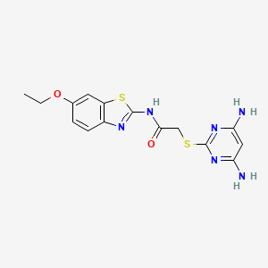 molecular formula C15H16N6O2S2 B5018753 2-[(4,6-diamino-2-pyrimidinyl)thio]-N-(6-ethoxy-1,3-benzothiazol-2-yl)acetamide 