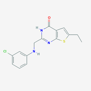 molecular formula C15H14ClN3OS B501876 2-[(3-chloroanilino)methyl]-6-ethylthieno[2,3-d]pyrimidin-4(3H)-one 