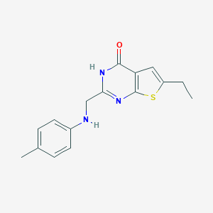 molecular formula C16H17N3OS B501878 6-ethyl-2-(4-toluidinomethyl)thieno[2,3-d]pyrimidin-4(3H)-one 