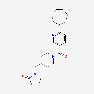 molecular formula C22H32N4O2 B5018789 1-[(1-{[6-(1-azepanyl)-3-pyridinyl]carbonyl}-4-piperidinyl)methyl]-2-pyrrolidinone 