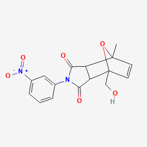 molecular formula C16H14N2O6 B5018798 1-(hydroxymethyl)-7-methyl-4-(3-nitrophenyl)-10-oxa-4-azatricyclo[5.2.1.0~2,6~]dec-8-ene-3,5-dione 