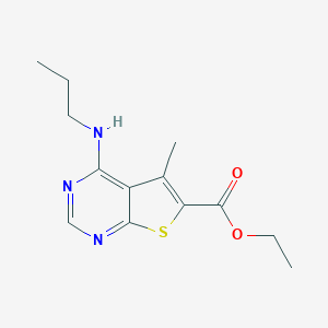 molecular formula C13H17N3O2S B501884 Ethyl 5-methyl-4-(propylamino)thieno[2,3-d]pyrimidine-6-carboxylate 
