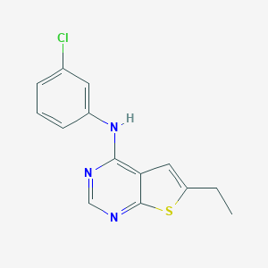 molecular formula C14H12ClN3S B501885 N-(3-chlorophenyl)-N-(6-ethylthieno[2,3-d]pyrimidin-4-yl)amine 
