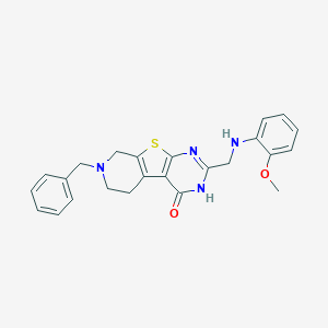 molecular formula C24H24N4O2S B501886 7-benzyl-2-[(2-methoxyanilino)methyl]-5,6,7,8-tetrahydropyrido[4',3':4,5]thieno[2,3-d]pyrimidin-4(3H)-one 