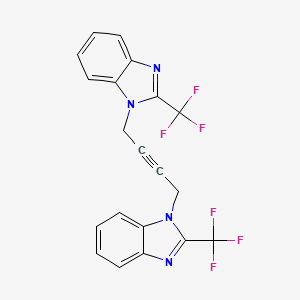 molecular formula C20H12F6N4 B5018860 1,1'-(2-butyne-1,4-diyl)bis[2-(trifluoromethyl)-1H-benzimidazole] 